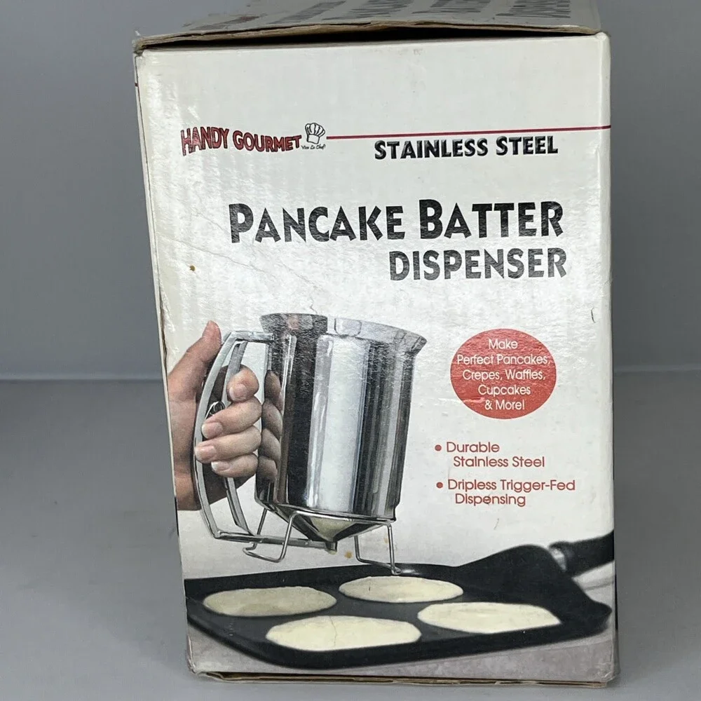 Handy Gourmet Pancake Batter Dispenser- Gourmet Stainless-Steel Pourer- 3 Cups